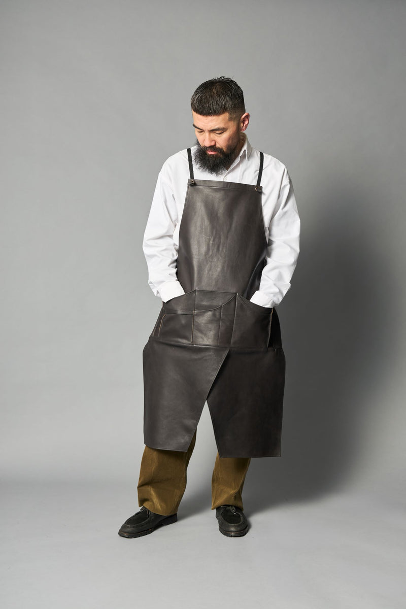 シザーケース付き】茶芯ソフトレザーハカマエプロン【6月30日頃出荷